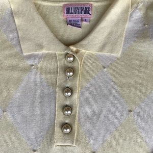 Vintage Hillary Paige sweater. Yellow and white